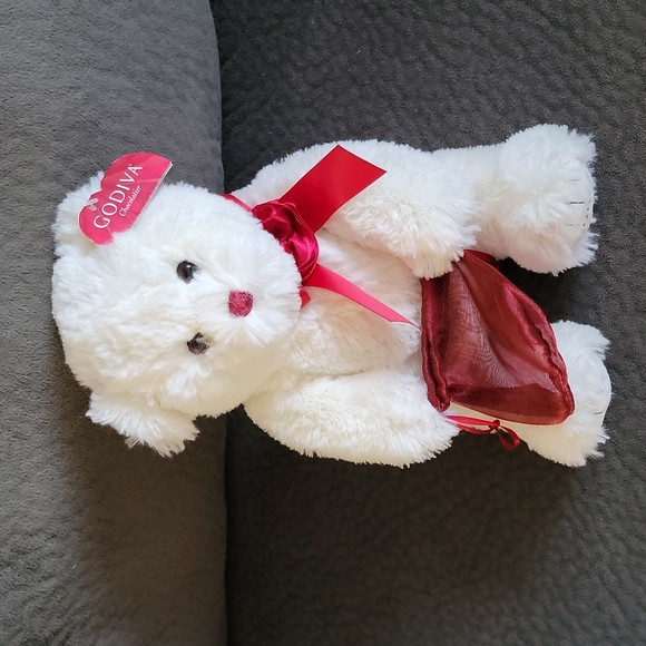 Godiva Collectible Gund Bear with Rose Ribbon on the neck - Picture 2 of 5